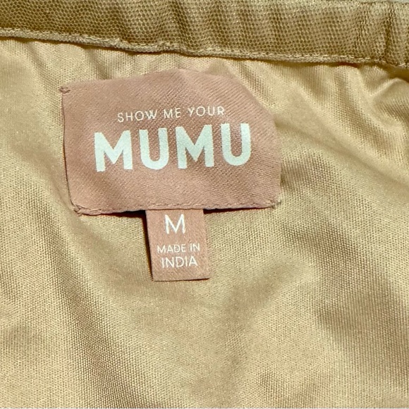 New Show me your MUMU Beige Sequin Skirt with Beads SZ: M - Picture 4 of 9